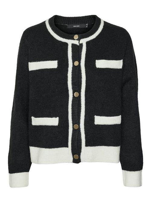 Se VERO MODA Cardigan 'VMRania'  sort / hvid ved About You