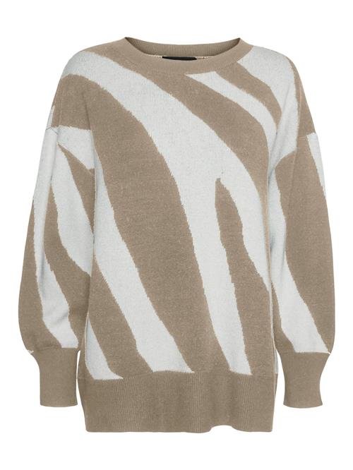 VERO MODA Pullover 'VMNancy'  mørkebeige / offwhite