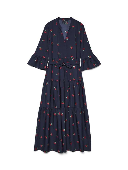 VERO MODA Blusekjole 'ZERA'  mørkeblå / grøn / rød