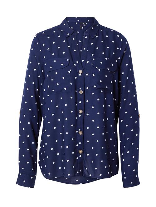 Se VERO MODA Bluse 'VMBumpy'  navy / hvid ved About You