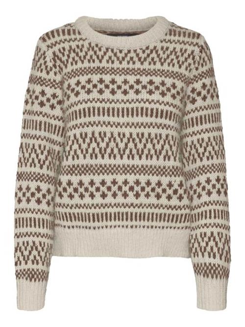 Se VERO MODA Pullover 'KAIRA'  beige / brun ved About You