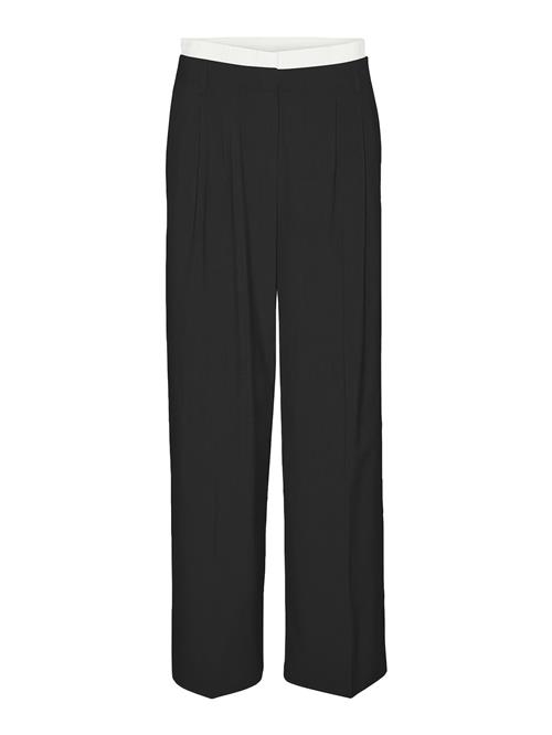 VERO MODA Bukser med fals 'MADJA'  sort / hvid