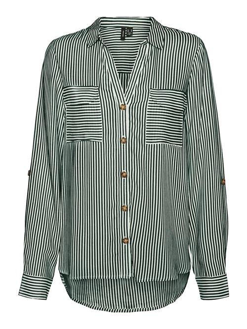 VERO MODA Bluse 'VMBumpy'  gran / hvid