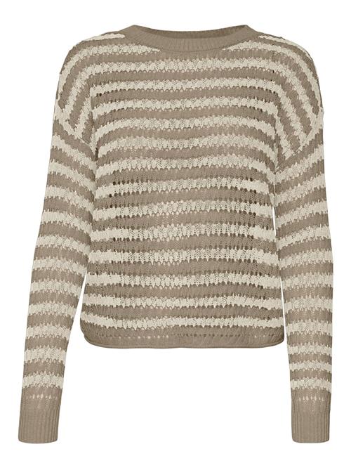 Se VERO MODA Pullover 'VMSPRING'  beige / mørkebeige ved About You