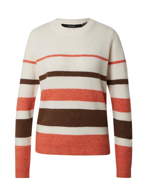 VERO MODA Pullover 'VMPLAZA'  creme / brun / hummer