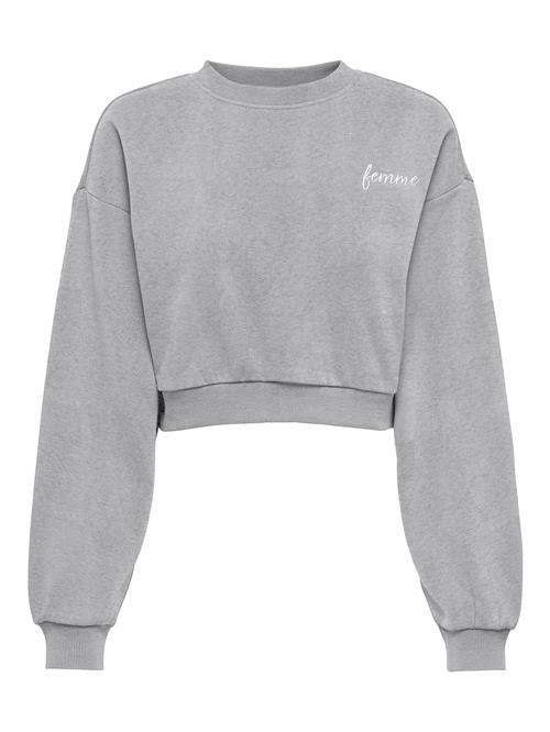 ONLY Sweatshirt  grå / hvid