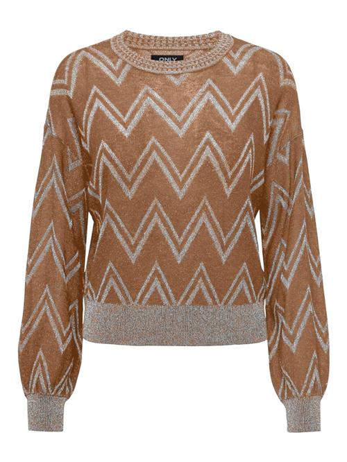 Se ONLY Pullover 'NICOLE'  brun / sølv ved About You