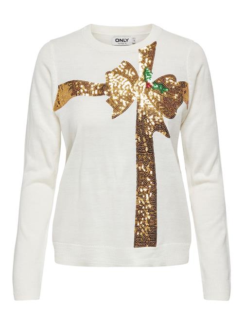 ONLY Pullover 'ONLXmas'  guld / grøn / hvid