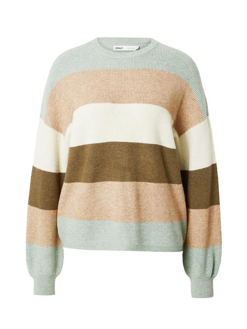 Se ONLY Pullover 'ONLAtia'  oliven / mint / pastelorange / naturhvid ved About You