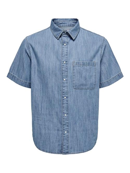 Only & Sons Skjorte 'STEEN'  blue denim