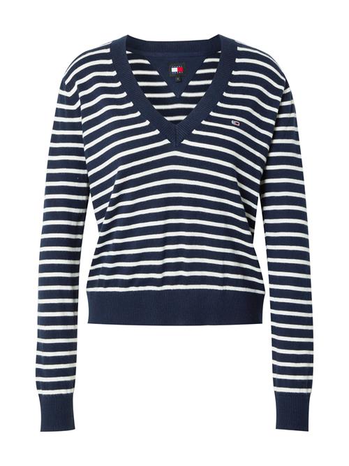 Tommy Jeans Pullover 'Essential'  mørkeblå / hvid