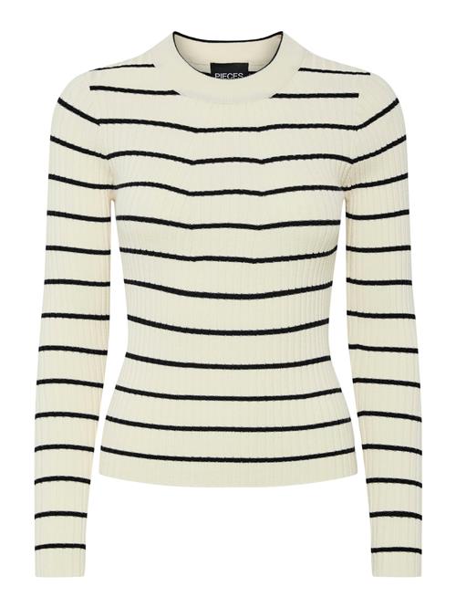Se PIECES Pullover 'PCCrista'  elfenben / sort ved About You
