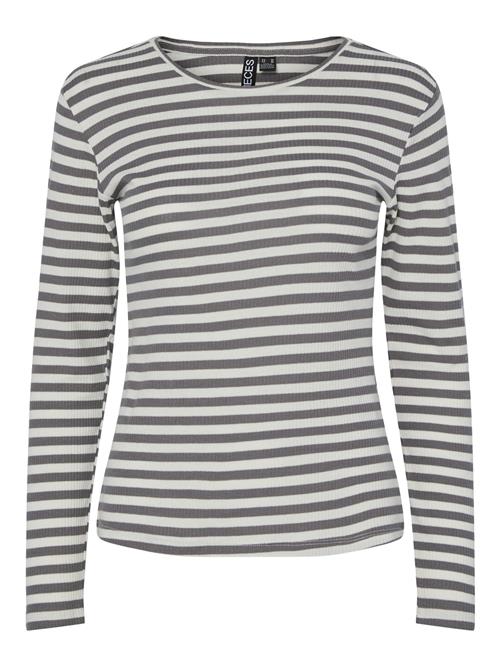 PIECES Shirts 'PCRuka'  mørkegrå / hvid