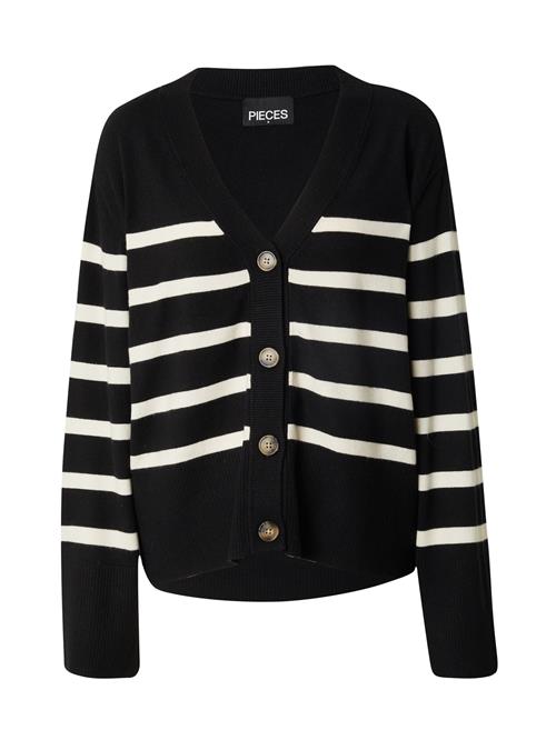 PIECES Cardigan 'PCSIA'  sort / hvid