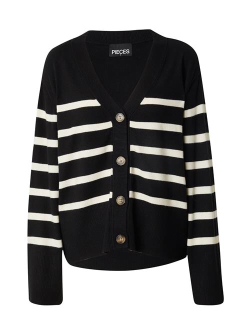 Se PIECES Cardigan 'PCSia'  sort / hvid ved About You