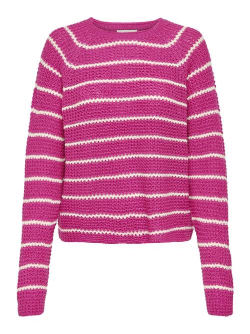 JDY Pullover 'Ellen'  magenta / hvid