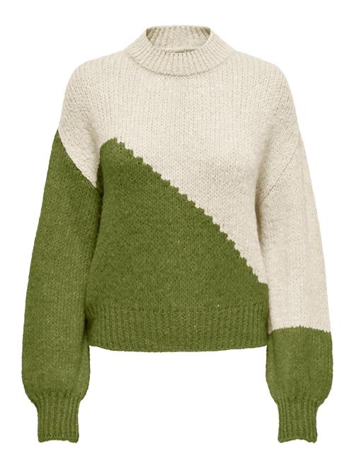 JDY Pullover 'KILIAN'  græsgrøn / uldhvid