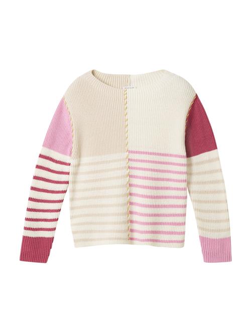 Se TOM TAILOR Pullover  beige / creme / pink / mørkerød ved About You