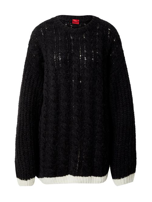 HUGO Pullover 'Scrovela'  sort / hvid