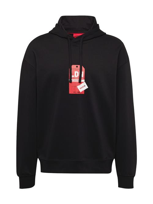 HUGO Sweatshirt 'Dagunoso'  knaldrød / sort / hvid