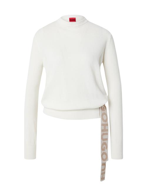 HUGO Pullover 'Stiel'  beige / hvid