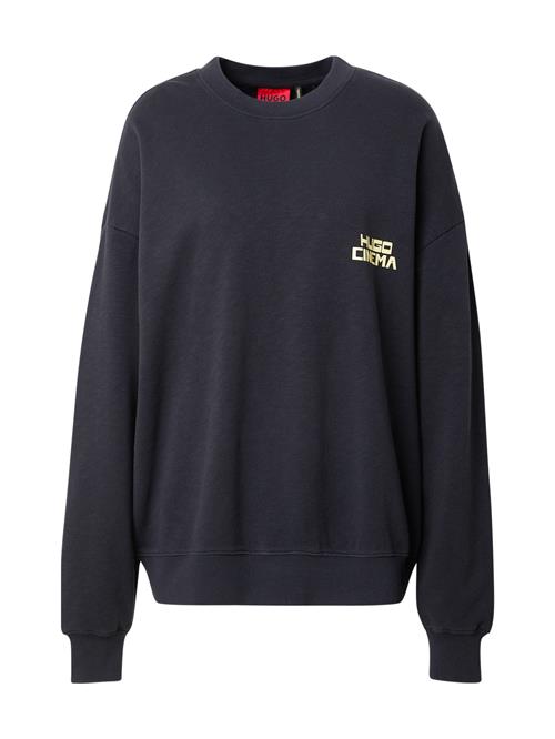 Se HUGO Sweatshirt 'Dargentix'  navy / lysegul / sort / offwhite ved About You