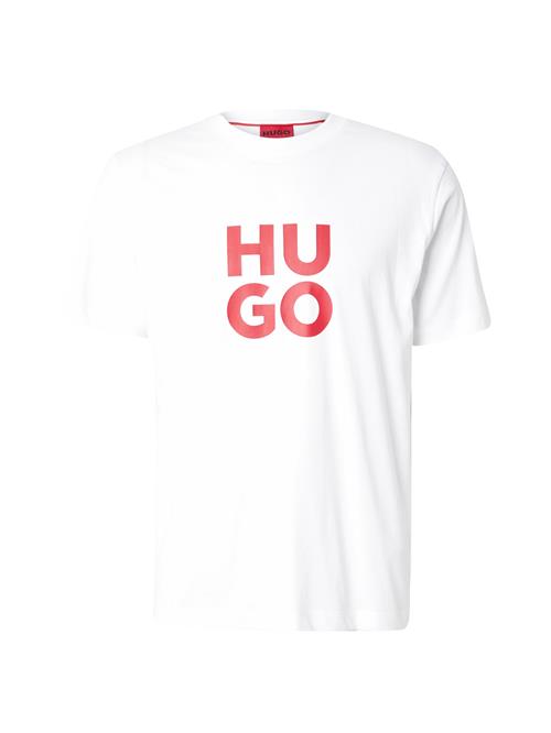 HUGO Bluser & t-shirts 'Daltorip'  mørkerød / hvid