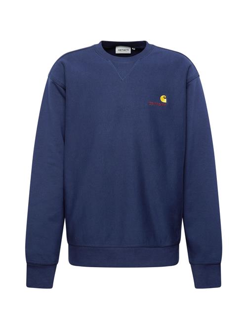 Carhartt WIP Sweatshirt 'American Script'  navy / gylden gul / carminrød