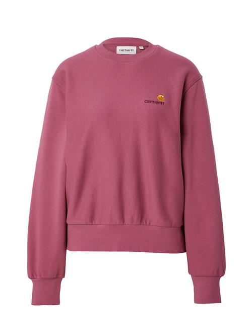 Se Carhartt WIP Sweatshirt 'American Script'  gylden gul / bær / merlot ved About You