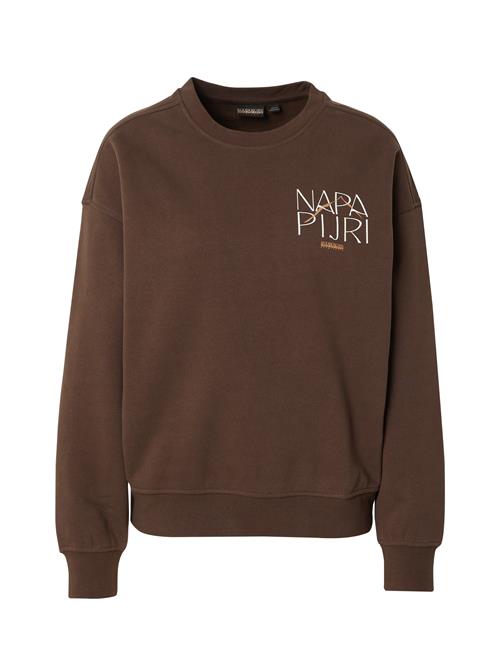 Se NAPAPIJRI Sweatshirt 'B-RHIN'  sand / brun / hvid ved About You