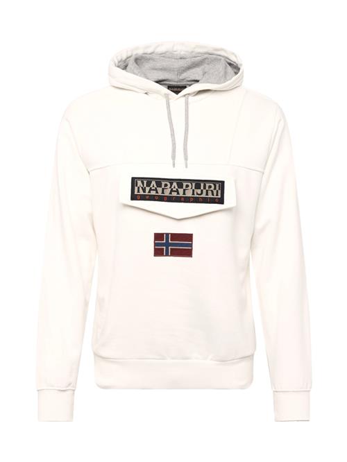 Se NAPAPIJRI Sweatshirt 'BURGEE WINT 3'  beige / mørkerød / sort / uldhvid ved About You