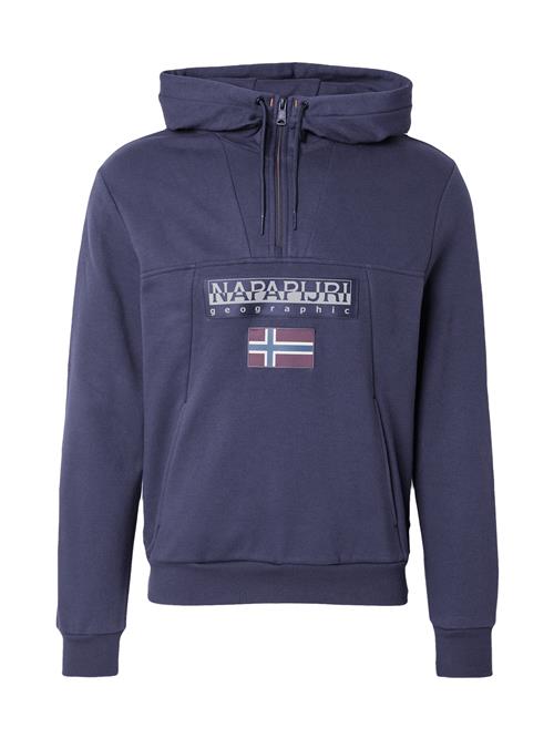 Se NAPAPIJRI Sweatshirt 'BURGEE HZH 2.0'  marin / grå / vinrød ved About You