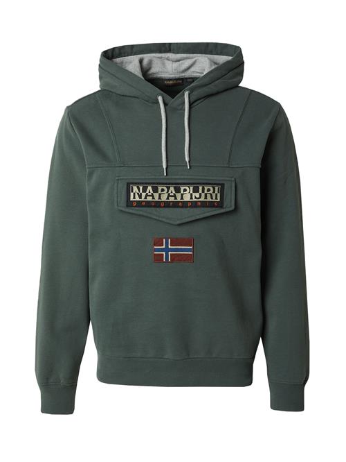 NAPAPIJRI Sweatshirt 'BURGEE WINT 3'  beige / mørkegrøn / orange / sort