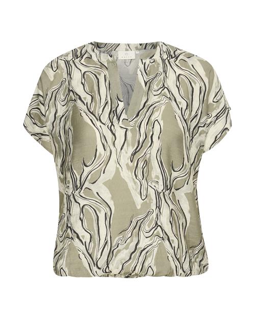 Se Kaffe Bluse 'Elino'  khaki / grøn-meleret / sort ved About You