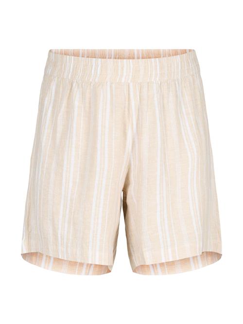 Zizzi Bukser 'VBITTEN'  beige / hvid