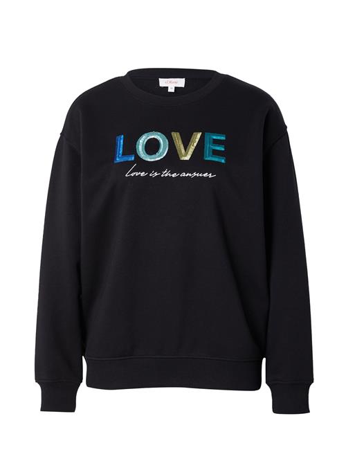 s.Oliver Sweatshirt  lyseblå / guld / sort / hvid