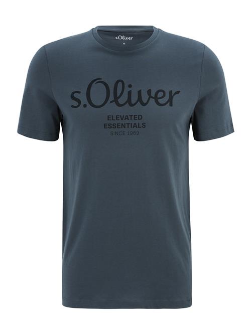 s.Oliver Bluser & t-shirts  cyanblå / sort