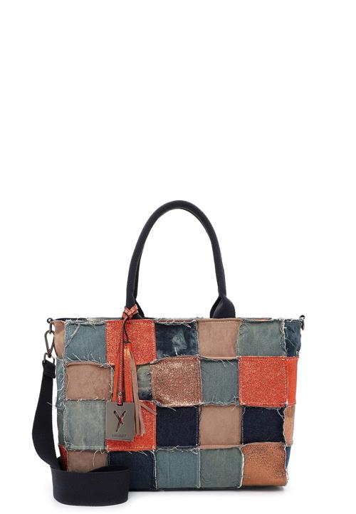 Suri Frey Shopper 'Ashley'  nude / natblå / blue denim / mørkeorange