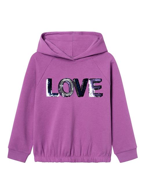 Se NAME IT Sweatshirt 'RIDA'  navy / lilla / rødviolet / sølv ved About You