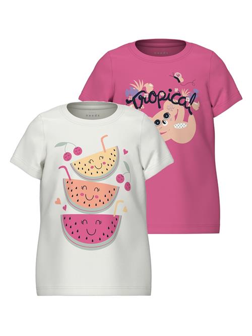 Se NAME IT Bluser & t-shirts 'Veen'  blå / fersken / pink / hvid ved About You