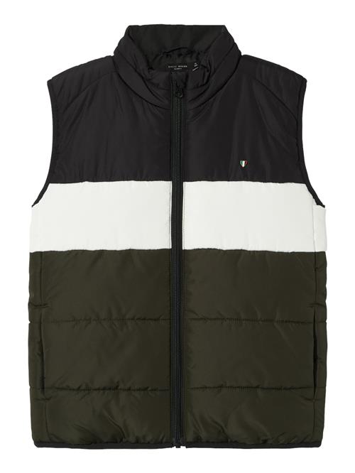 NAME IT Vest 'MYLANE'  oliven / sort / hvid