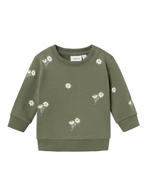 NAME IT Sweatshirt 'NOWA'  oliven / mint / pitaya / hvid