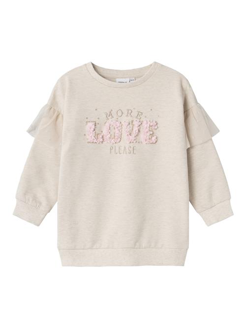 NAME IT Sweatshirt 'LISSY'  beige-meleret / lyserød