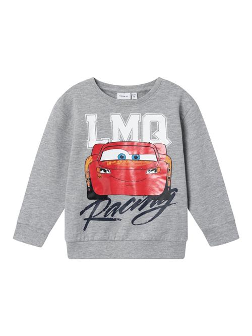 NAME IT Sweatshirt 'ANS CARS'  grå-meleret / rød / sort / hvid