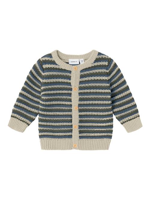 Se NAME IT Cardigan 'Nulle'  sand / navy / oliven ved About You