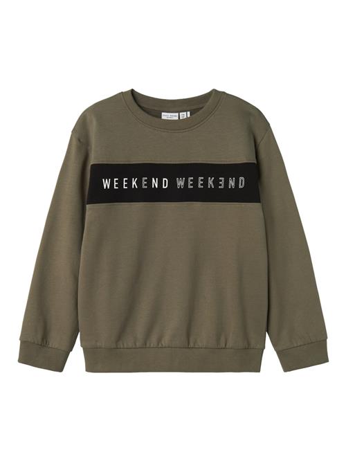 NAME IT Sweatshirt 'NKMVance'  oliven / sort / hvid