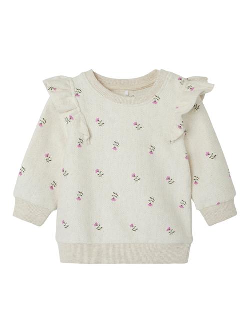 Se NAME IT Sweatshirt 'NBFOnulla'  beige-meleret / grøn / pink ved About You