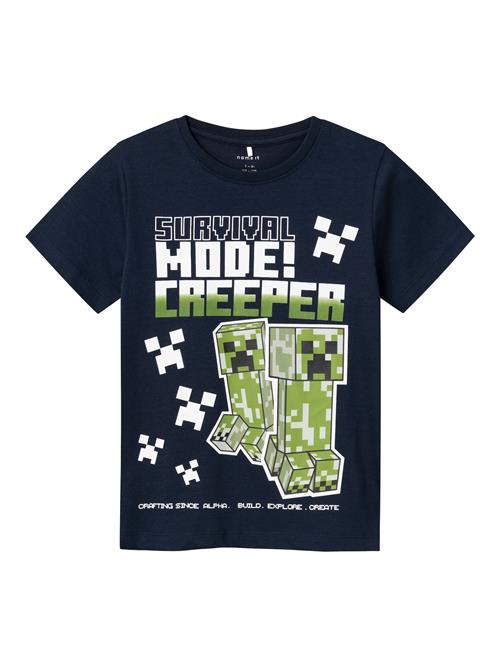 Se NAME IT Shirts 'Mylius Minecraft'  mørkeblå / lysegrøn / hvid ved About You