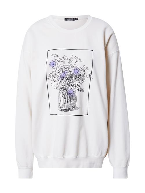 Nasty Gal Sweatshirt  ecru / lilla / sort