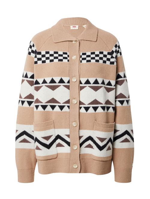 LEVI'S ® Cardigan 'Alaska Sweater'  camel / sort / hvid